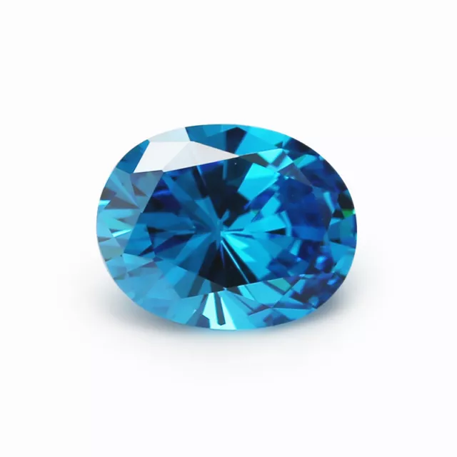 Size 2x3~13x18mm Aquamarine Color Oval Shape CZ Gems Loose Cubic Zirconia Stone