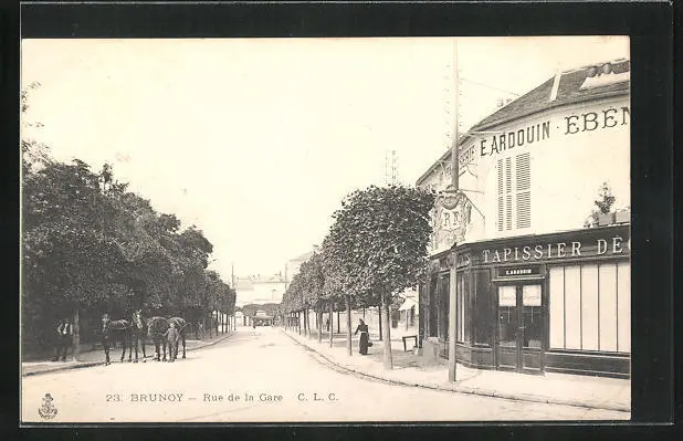 CPA Brunoy, Rue de la Gare, 1905 Street View