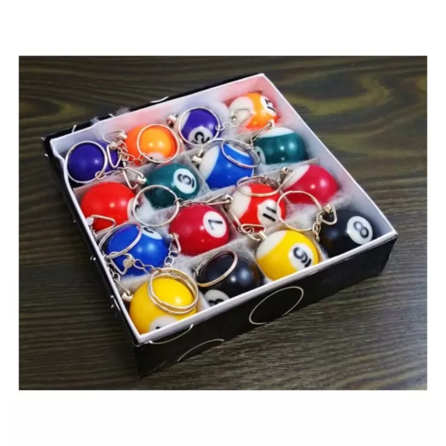 Porte Clés Keychain Boule de Billard Ø 3 cm modèle au choix