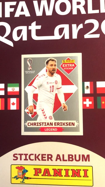 PANINI FIFA WORLD Cup QATAR 2022 Extra Sticker SILVER CHRISTIAN ERIKSEN ...