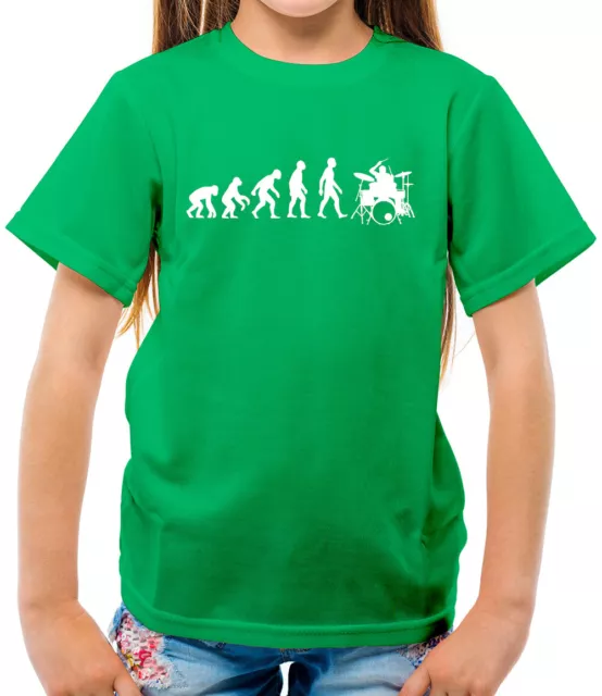Evolution of Man Batterista - T-shirt bambini - batteria - kit - rock - batteria