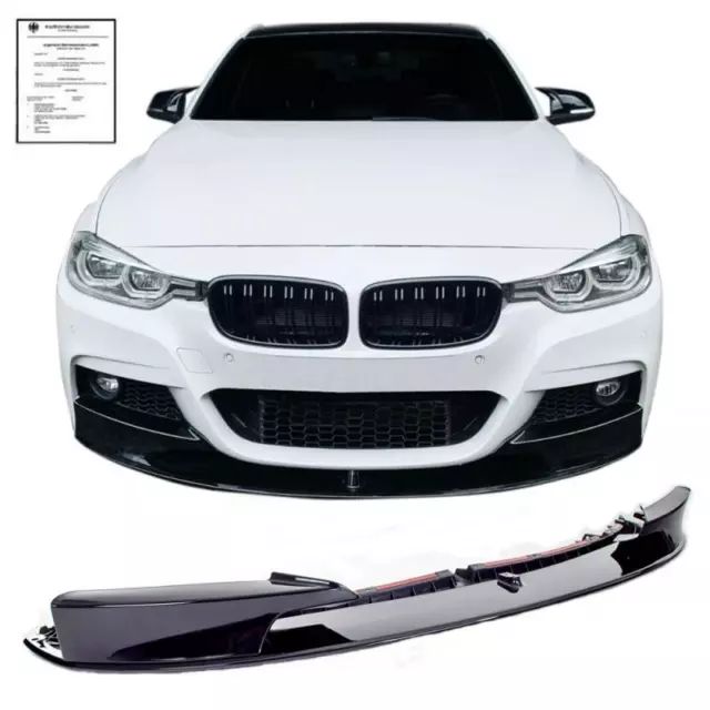 Front Spoiler Lippe schwarz glänzend ABE passend für Stoßstange BMW 3er F30 F31