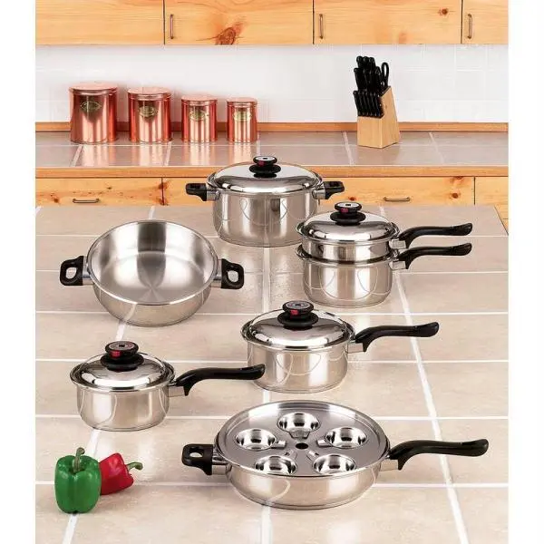 World's Finest™ 7-Ply Steam Control™ 17pc T304 Stainless Steel Cookware Set