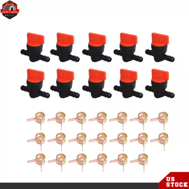 10 x 1/4" In-Line Straight Fuel Gas SHUT-OFF / CUT-OFF VALVES Petcock Mower