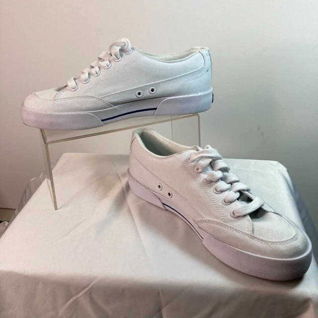 Polo Ralph Lauren Tennis Shoes Women's Size 9B White Canvas Lace Up Blue Pony