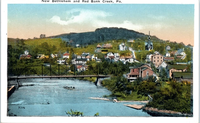 New Bethlehem Red Bank Creek Vintage VTG Aerial WB Pennsylvania PA Postcard