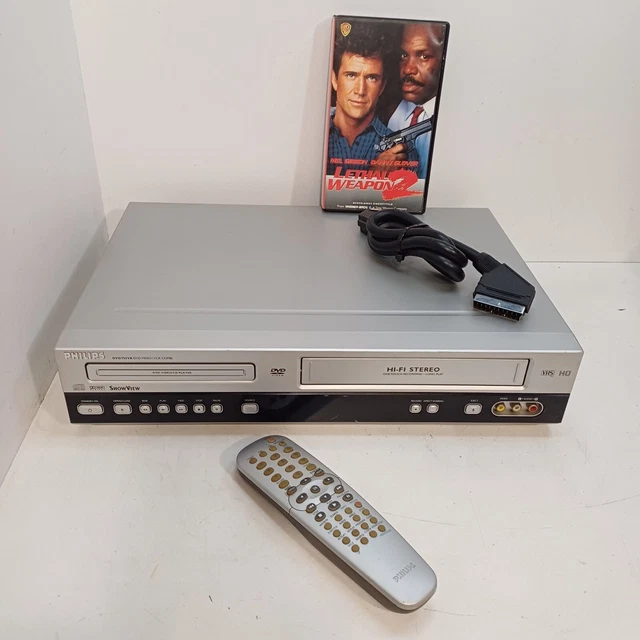 PHILIPS DVD755VR DVD/VCR Combi Player+remote VHSHQ PAL HiFi "DVD DOES