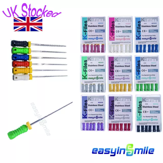 50boxes Dental Endo K Files Hand Use Root Canal File 25mm #6 #8 #10 #15-40/45-80 2