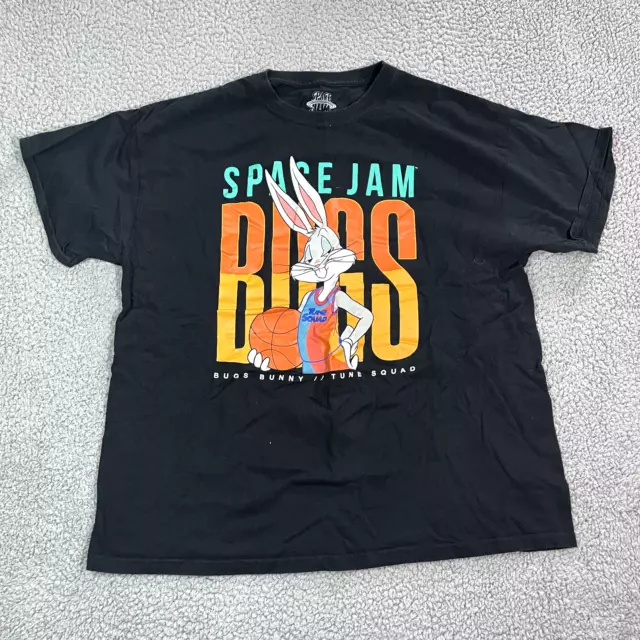 Space Jam Bugs Bunny T Shirt Men's Short Sleeve Black Basketball Lebron XL