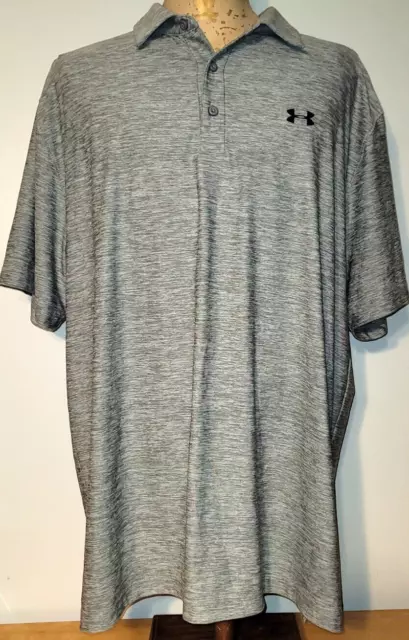 UNDER ARMOUR MEN'S Golf Short Sleeve Shirt XXL 2XL Heathered Gray $17. ...