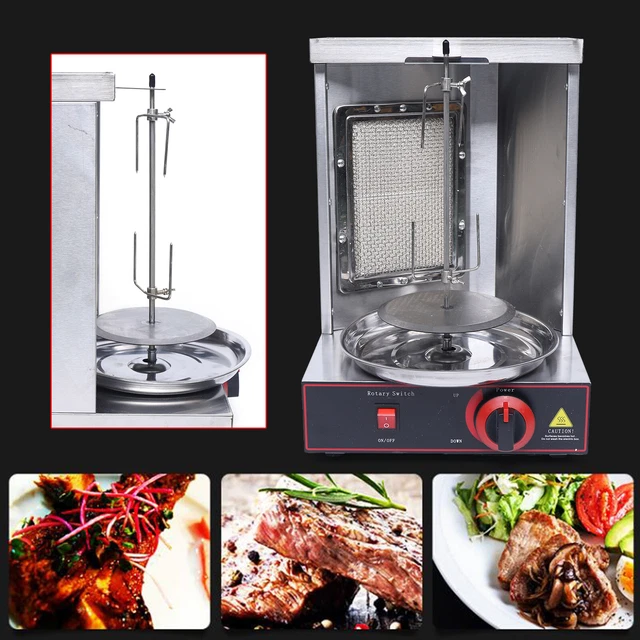 Döner Grill Maschine Edelstahl - 3000W, 2 Brenner, Für Bis Zu 12kg Fleisch