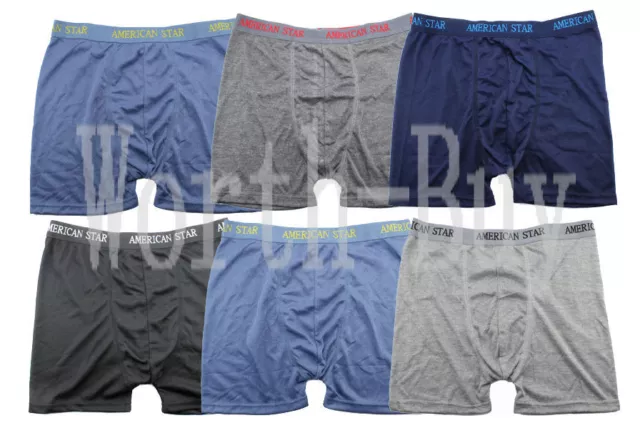 New 12 Pairs American Star Mens Cotton Boxer Shorts Underwear Briefs Size S-2XL