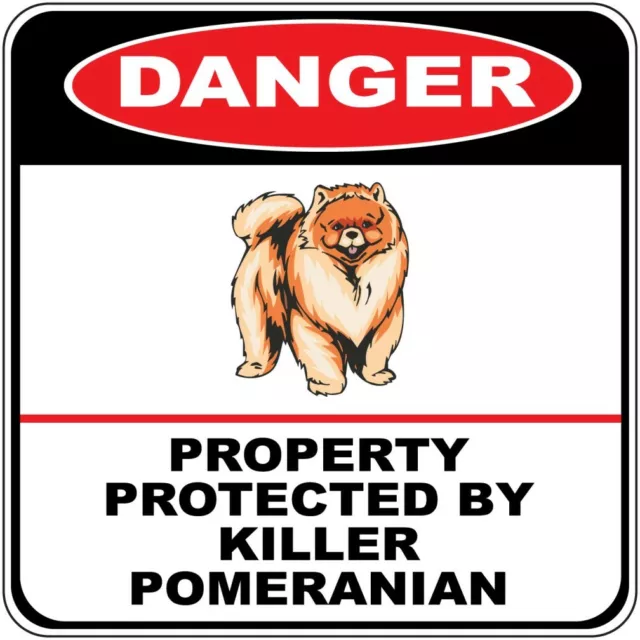 Crossing Sign Danger Property Protected Killer Pomeranian Dog Cross Xing Metal