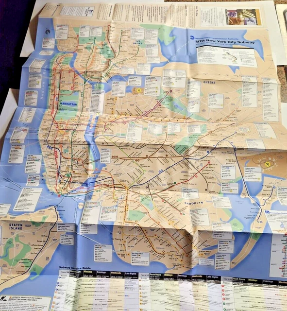 NEW YORK CITY Subway Transit Map September 2003 Vintage NYCT MTA LIRR ...