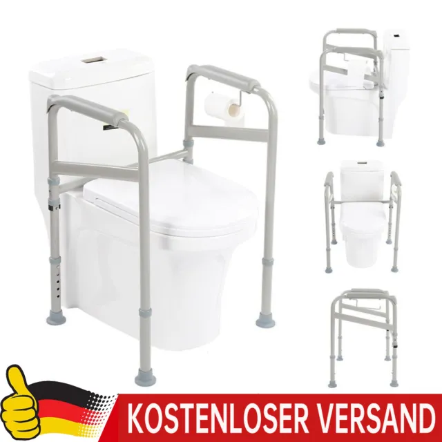 Mobile WC Aufstehhilfe Toilettenstützgestell Toilettenstütze Höhe 65-86CM