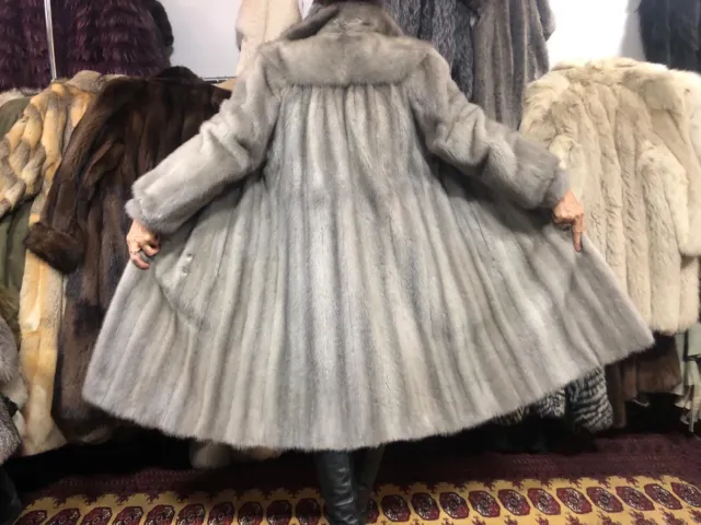 Nerzmantel Pelz Saphir Nerz Pelzmantel Real Fur Mink Pelliccia Visone Norka Gr S