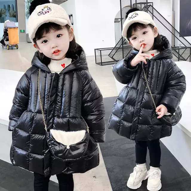 Kinder Baby Winter warm Kapuze langer Mantel Säugling Kleidung Mädchen süße Jacke