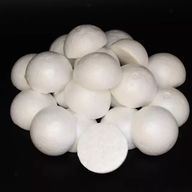 50x Half Round Solid Polystyrene Foam Balls for Christmas Craft 60mm