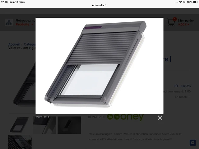 VELUX SSL CK01 - volet roulant à énergie solaire. 55x70 