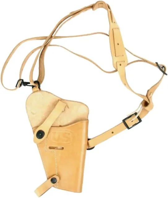 WWII US Army M7 Leather Shoulder Holster for Colt M 1911 45 acp Pistol Repro Tan