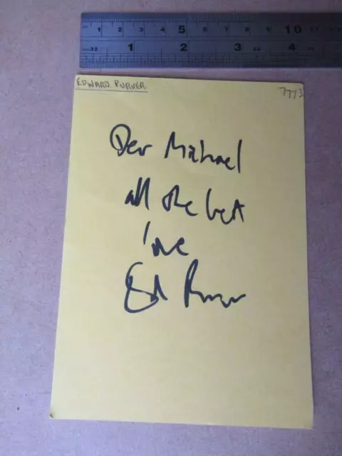 Edward Purver    Actor   Autograph (File WTD3 )