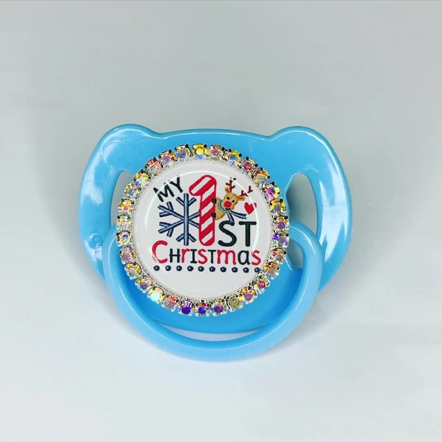 Navidad Mi primer bebé ficticio clip chupete rosa azul baby shower regalo niñas niños