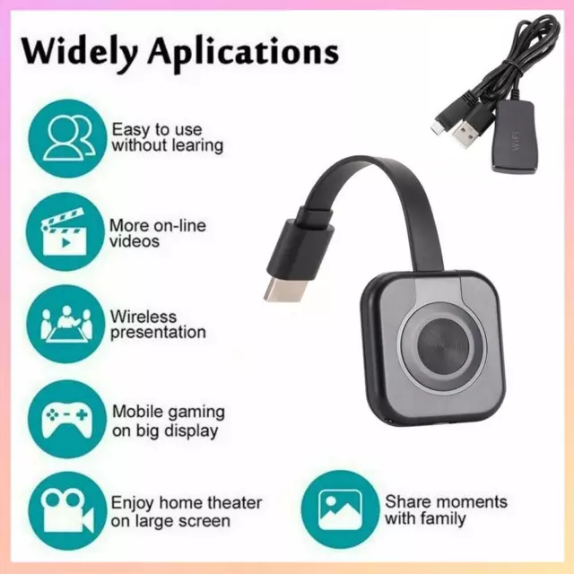 HDMI Mirror Screen Display Adapter For 1080P TV Miracast Dongle Wifi Wireless AU