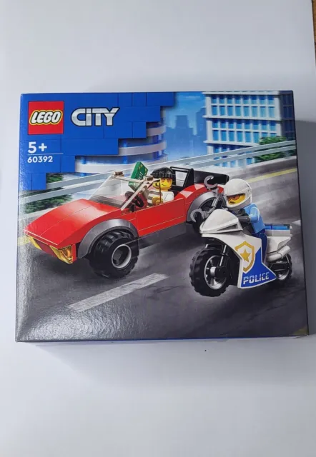 LEGO 60392 City Police Bike Car Chase Toy with Racing Vehicle & Motorbike Set