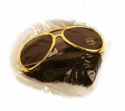 GLASSES WITH SIDE BURNS Novelty Vegas Fun PARTY Elvis Style Funky Fancy Dress UK