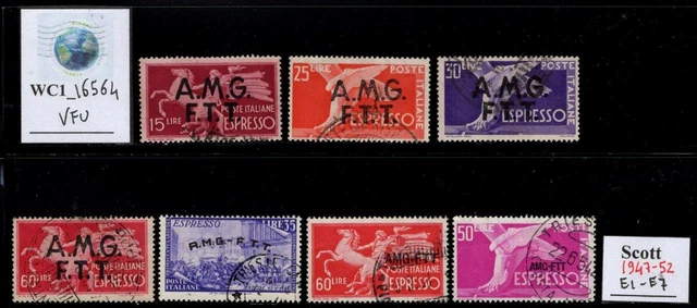 WC1_16564. ITALY: TRIESTE AMG FTT. 1947-1952 Espresso stamps. Sc. E1-E7. Used