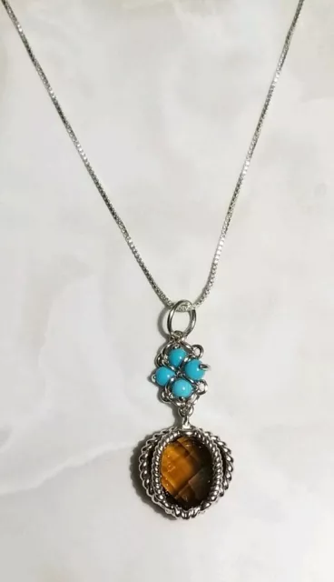 Atelier Anthony Nak sterling silver brown topaz Sleeping beauty turq pendant Atelier Anthony Nak sterling silver brown topaz Sleeping beauty turq pendant