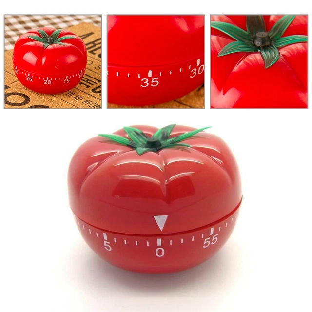 Útil temporizador de tomate temporizador mecánico cocina despertador blanco/negro/gris 1x