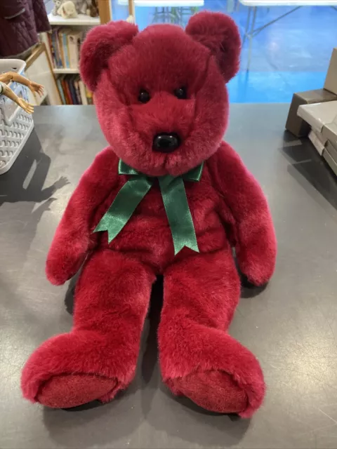 Ty Teddy Cranberry Bear Beanie Buddy 13” High Plush Soft Toy Collectible