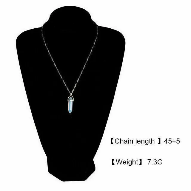 Hexagonal Natural Quartz Crystal Chakra Healing Point Pendant Necklace Jewelry 4