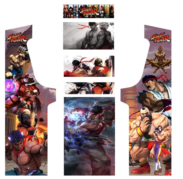 Stickers De Borne D'arcade Street Fighter - Modèle 1 - Déco Rétro Gaming