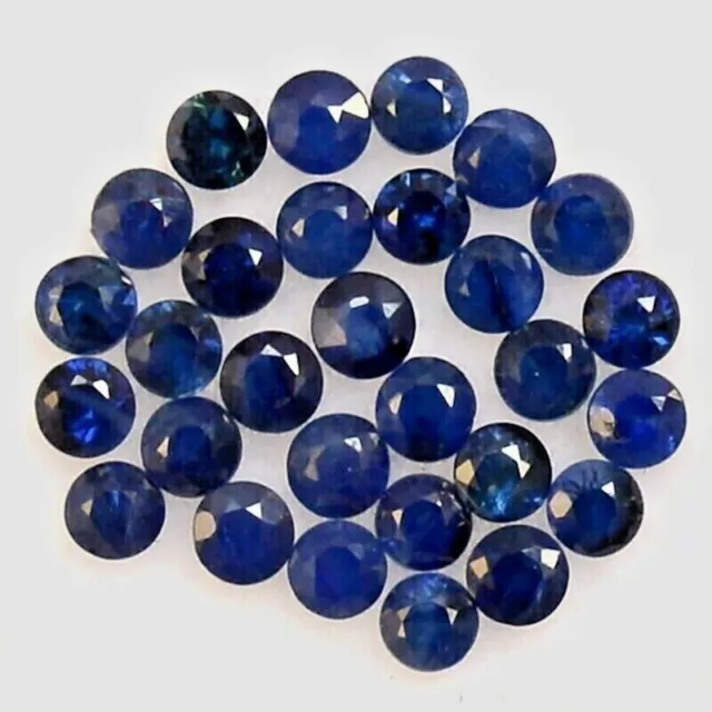 Wholesale Lot of 7mm Round Facet Natural Blue Sapphire Loose Calibrated Gemstone