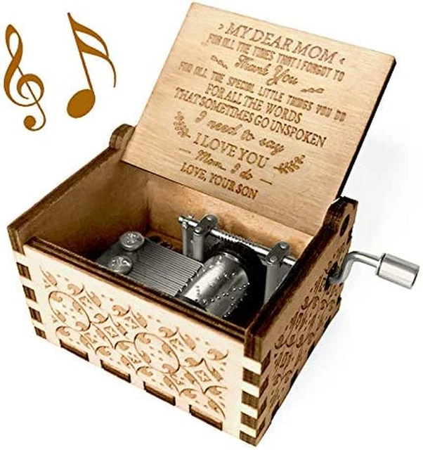 You Are My Sunshine Music Box, Gift for Mom from Son, Wood Laser Engraved Vintag