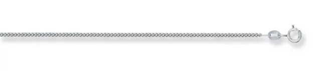 375 9ct Solid White Gold Classic Curb Link Chain Necklace 1.50mm *Diamond Cut