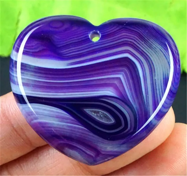 GV50184 38x34x6mm Purple/white Druzy Geode Agate Heart Pendant Bead