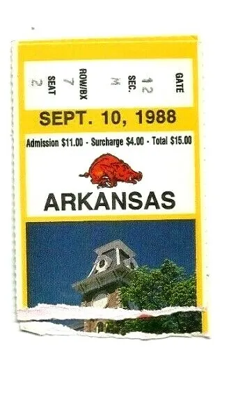Arkansas Razorbacks vs Tulsa Golden Hurricane - Football - Sept. 10, 1988