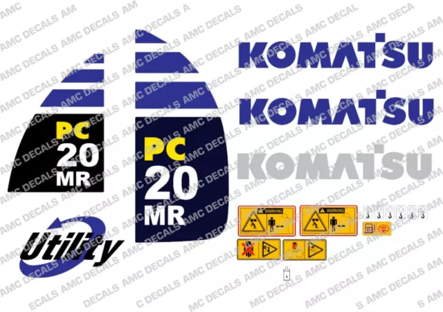 Komatsu PC20MR Digger Décalque Autocollant Set