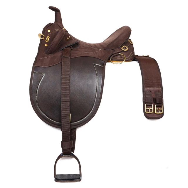 Selle Anglaise En Daim Synthétique – Style Australien, Taille 17 Pouces, Noire