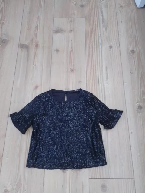 Girls George Black Sequence Top Size Age 7-8