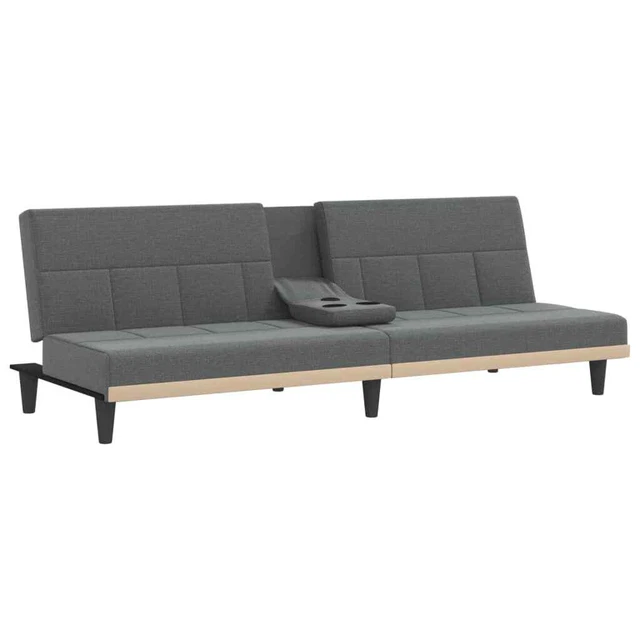 AX Divano Letto Ospiti Grigio USB Schienale Regolabile Portabicchieri New 351864