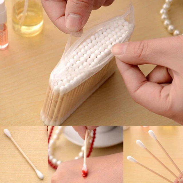 100Pcs Double Head Disposable Makeup Cotton Swab Cotton Buds Daily Cleaning T-wf 2