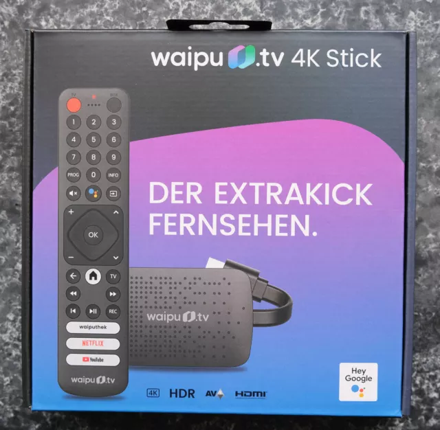 Waipu.tv 4K Stick inkl. Fernbedienung (HDMI, 4K, HDR) - Schwarz NEU & OVP