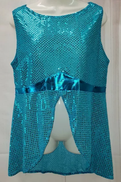 Praise Liturgical Dancewear NWT Tunic Overlay Women Praise Church Dance Aqua LG