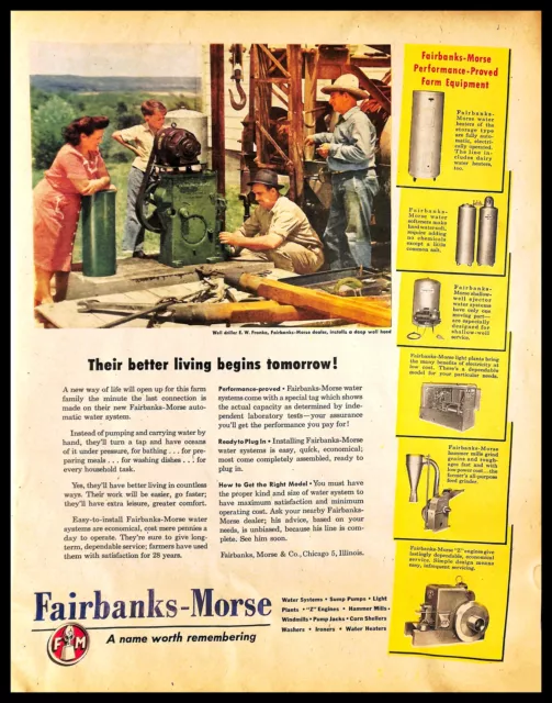 1947 Fairbanks-Morse Automatic Water System Vintage PRINT AD Household Appliance