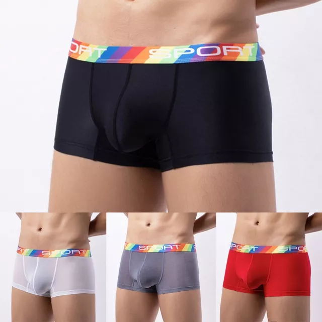 Boxer da uomo sexy vita bassa biancheria intima baule borsa valorizzante nylon