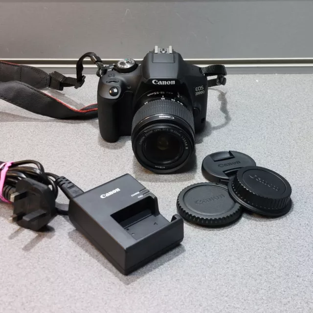 Canon EOS 2000D 24.1MP Digital SLR Camera - Black - With 18-35mm Lens